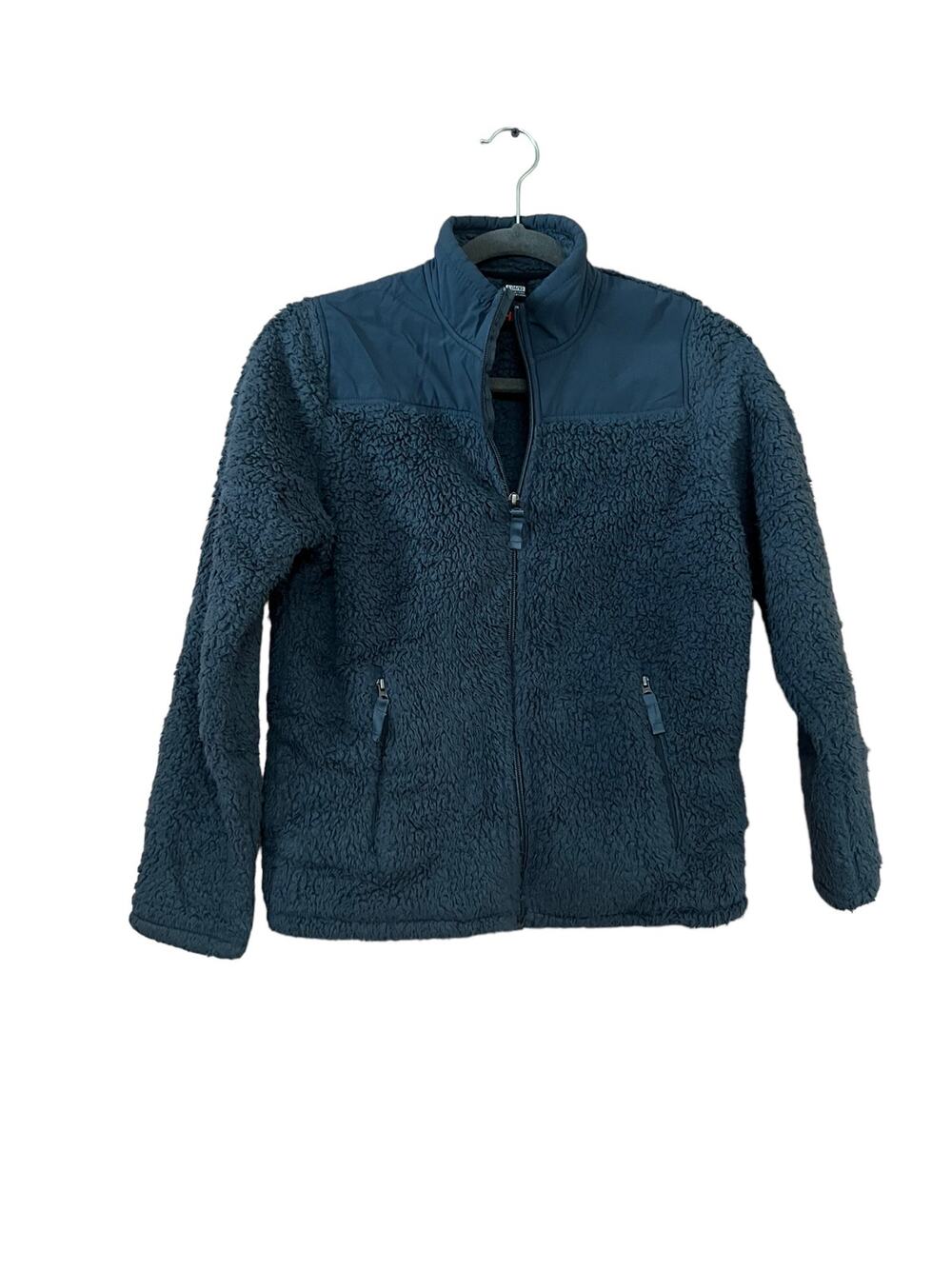 32 Degrees Heat Boys L 14/16 Galaxy Blue Sherpa Fleece Full Zip Jacket Coat